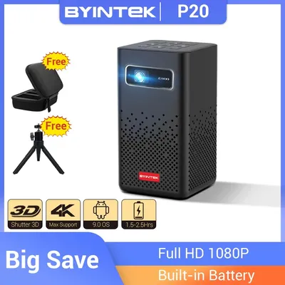 BYINTEK P20 3D 4K Cinema 1080P Smart Android Wifi LED DLP Home Theater Outdoor Portable Mini