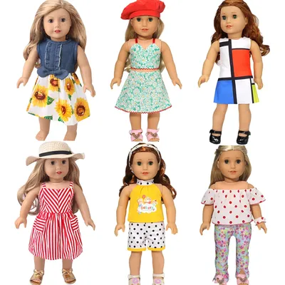 Clothes for Dolls Fits 43-45cm American doll Toys New Born Doll Accessories Fashion Bow Dresses gift