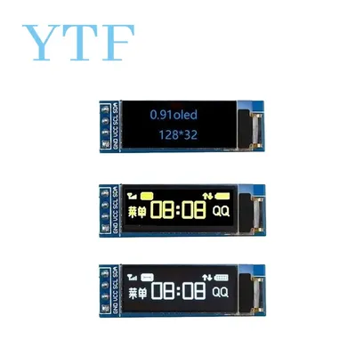 0.91 Inch 128x32 128 32 I2C IIC Interface Serial White Blue OLED LCD Display Module 0.91" 12832