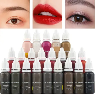15ml Professional Tattoo Ink Set Permanent Makeup Eyebrow Lips Eyeline Tattoo Color Microblading