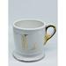 Anthropologie Dining | Anthropologie Monogram Retro Coffee Mug Letter Initial L Gold Shave Style Cup | Color: Gold/White | Size: Os