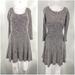 American Eagle Outfitters Dresses | American Eagle Long Sleeve Skater Mini Dress With Slip Striped Knit Gray Xsmall | Color: Black/Gray | Size: Xs