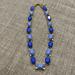 J. Crew Jewelry | Jcrew Blue Necklace With Rhinestones And Gold Accents | Color: Blue | Size: Os