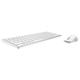 Rapoo 9700M kabelloses Tastatur-Maus Set Wireless Deskset 1600 DPI Sensor wiederaufladbarer Akku flaches Aluminium Design DE-Layout QWERTZ PC & Mac - weiß