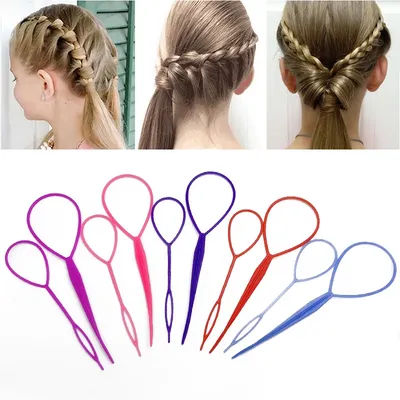 2-10Pcs/Set Ponytail Creator Plastic Loop Styling Tools Black Pony Topsy Tail Clip Hair Braid Maker
