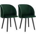 Lot de 2 Chaise de Cuisine en Velours. Fauteuil de Repas Salle à Manger.Scandinave. Vert Foncé