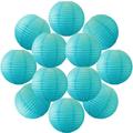 12x Lanterne Papier 30 cm Turquoise - Suspension Boule Papier 30 cm (12'') type Lanterne Japonaise