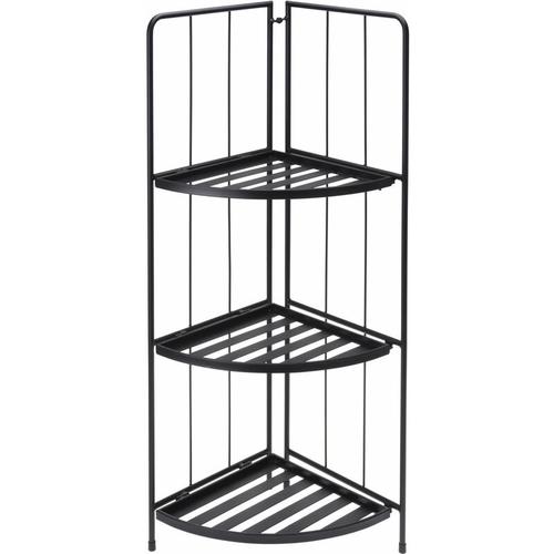 Metall Blumenregal in schwarz – gerade mit 3 Ablagen 90 x 42 cm – Pflanztreppe für Garten Balkon