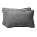 Pillow Perfect Grey Textured Solid Outdoor Toss Pillows (Set of 2)