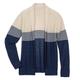 Resort-Cardigan, 56 - Navy/Ecru, Herren, aus Leinen