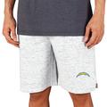 Men's Concepts Sport White/Charcoal Los Angeles Chargers Throttle Knit Jam Shorts