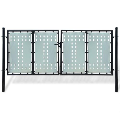 vidaXL Zauntor (Einzeltor) Schwarz 300×175 cm
