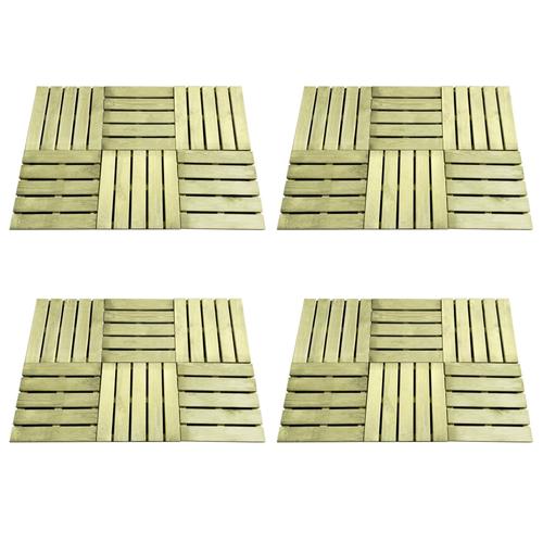 vidaXL Terrassenfliesen 24 Stk. 50×50 cm Grün Holz
