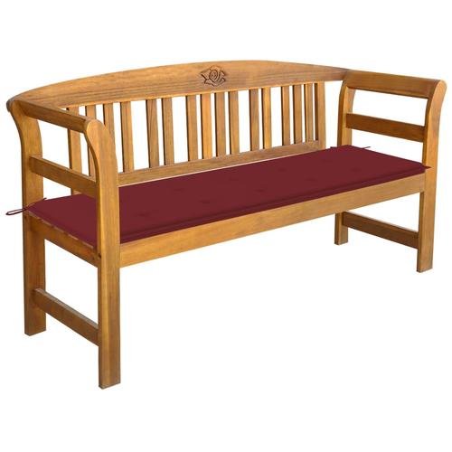 vidaXL Gartenbank mit Auflage 157 cm Massivholz Akazie