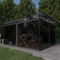 vidaXL Pavillon mit Moskitonetz & LED-Lichterkette 4x3x2,73m Anthrazit