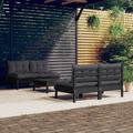 vidaXL 5-tlg. Garten-Lounge-Set mit Anthrazit Kissen Kiefernholz