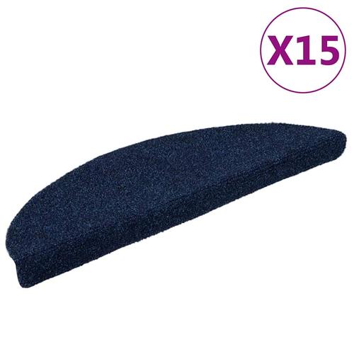 vidaXL Selbstklebende Treppenmatten 15 Stk. Navy 56x17x3cm Nadelvlies