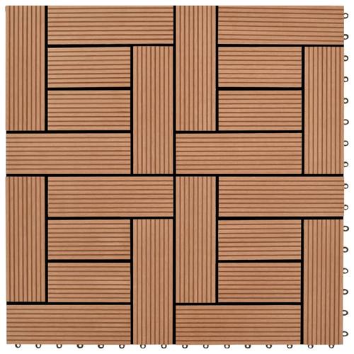 vidaXL Braune Terrassenfliesen 11 Stk. 30 x 30 cm WPC 1 qm