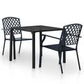 vidaXL 3-tlg. Bistro-Set Stahl Schwarz