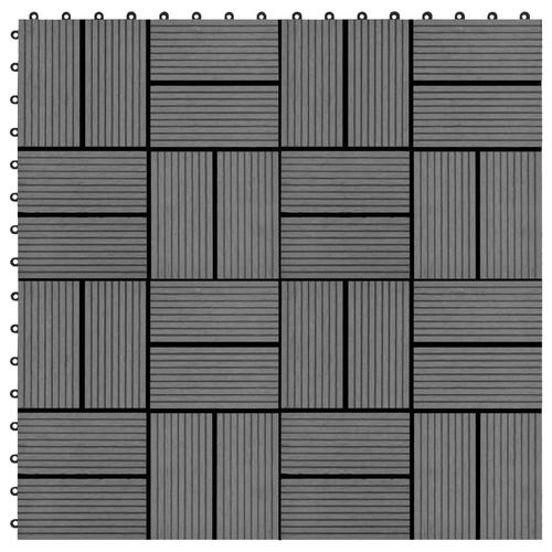vidaXL Terrassenfliesen 11 Stück WPC 30 x 30 cm 1 qm Grau