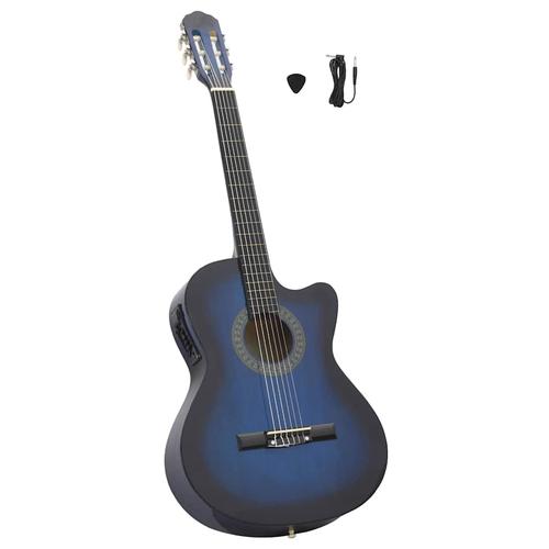 vidaXL Westerngitarre Cutaway mit Equalizer und 6 Saiten Blau