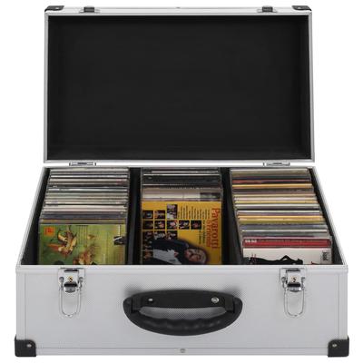 "vidaXL CD-Koffer für 60 CDs Aluminium ABS Silbern"