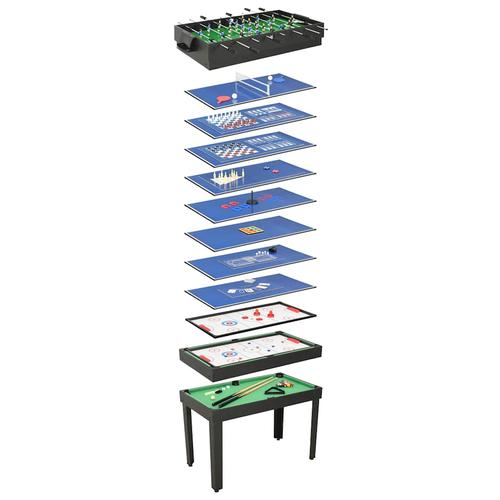 vidaXL 15-in-1 Multigame-Tisch 121×61×82 cm Schwarz