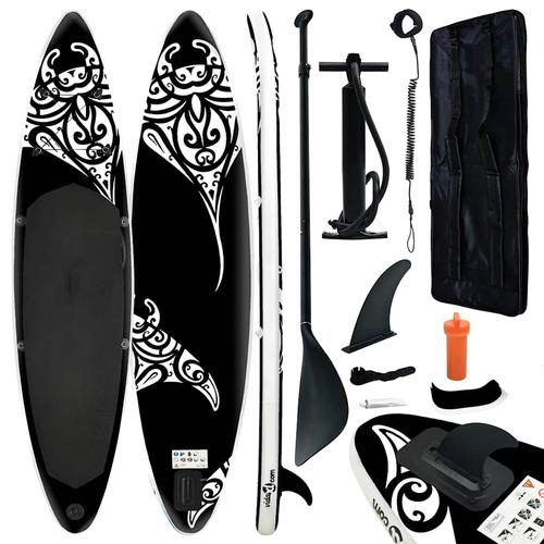 vidaXL Aufblasbares Stand Up Paddle Board Set 305x76x15 cm Schwarz