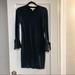 Michael Kors Dresses | Michael Kors Sweater Black Dress Ribbed Neck Peplum Sleeves With Tie Size S | Color: Black | Size: S