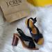 J. Crew Shoes | J. Crew Marcie Sandals Block Heel Black Suede Cross Strap | Color: Black/Tan | Size: 7