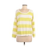 Forever 21 Pullover Sweater: Yellow Stripes Tops - Women's Size Medium