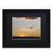 Latitude Run® Seagull Sunset Framed Photographic Print Canvas, Wood in Blue/Orange | 0.5 D in | Wayfair LTRN8173 30966338