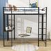 Mason & Marbles Full Size Metal Loft Bed w/ Desk & Shelves Metal in Black | 71 H x 57 W x 79 D in | Wayfair AA633CE89423426E8FD20D813158F66E