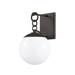 Troy Lighting Stormy 1 Light Large Exterior Wall Sconce - French Iron Glass/Metal in Black/White | 12.75 H x 7.5 W x 8.75 D in | Wayfair B1508-FRN