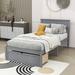 Harriet Bee Daygen Twin Size Wood Platform Bed w/ Storage Drawer Wood in Gray | 36.2 H x 42.4 W x 76 D in | Wayfair