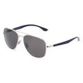 Ray-Ban RB 3683 Unisex-Sonnenbrille Vollrand Eckig Metall-Gestell, silber