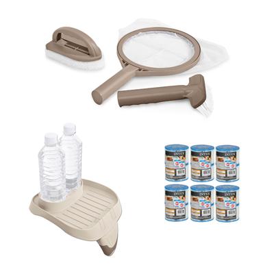 Intex Hot Tub Maintenance Kit & Cup Holder/Tray & Type S1 Pool Filters (6 Pack) - 0.56