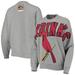 Women's Mitchell & Ness Heathered Gray St. Louis Cardinals Cooperstown Collection Logo Lightweight Pullover Sweatshirt