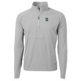 Men's Cutter & Buck Silver Dartmouth Big Green Adapt Eco Knit Hybrid Recycled Quarter-Zip Pullover Top