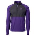 Men's Cutter & Buck Purple/Black Washington Huskies Adapt Eco Knit Hybrid Recycled Quarter-Zip Pullover Top