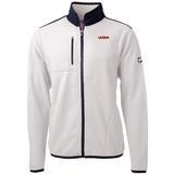 Men's Cutter & Buck Cream UConn Huskies Team Logo Cascade Eco Sherpa Fleece Full-Zip Jacket