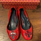 Tory Burch Shoes | *Rare* Tory Burch Reva Flat | Color: Blue/Red | Size: 9