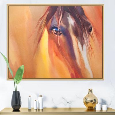 Design Art Foal Horse In The Meadow - Painting on Canvas Canvas, Cotton in Brown/Gray/Orange | 12 H x 20 W x 1 D in | Wayfair FL40114-20-12-MA