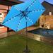 Arlmont & Co. Jans 108" Lighted Market Umbrella Metal in Blue/Navy | 98.4 H x 108 W x 108 D in | Wayfair 6920D08601FA47408173F44BBA2A8F24