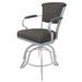 Tobias Designs Miami Counter 26" Metal Bar Stool - A Base - Portwood Ash - Black Upholstered/Metal in Black/Brown | 44 H x 22 W x 20 D in | Wayfair