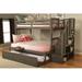 Viv + Rae™ Huneycutt Twin/Twin Bunk Bed w/ Trundle & Tray In Dark Chocolate Wood in Gray | 65 H x 57 W x 96.5 D in | Wayfair