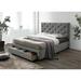 Lark Manor™ Abroms Tufted Upholstered Storage Platform Bed Upholstered, Solid Wood in Gray | 46.5 H x 74.62 W x 91 D in | Wayfair
