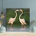 Bayou Breeze Two White Flamingos w/ Black Spots On The Wings In The Water During Daytime - 1 Piece Square Graphic Art Print On Wrapped Canvas | Wayfair