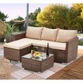 Latitude Run® Alfea Wicker/Rattan 4 - Person Seating Group w/ Cushions in Brown | Outdoor Furniture | Wayfair 3B499797E18D43508F0433B32825C09E