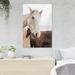 Gracie Oaks White Horse On Brown Field During Daytime 10 - 1 Piece Rectangle Graphic Art Print On Wrapped Canvas in Brown/White | Wayfair